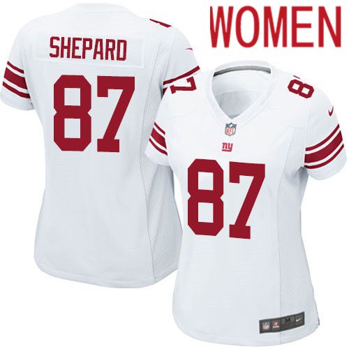 Women New York Giants #87 Sterling Shepard Nike White Game NFL Jersey->women nfl jersey->Women Jersey